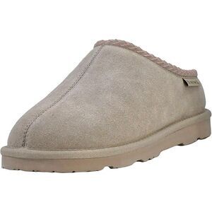 BEARPAW Tabitha Suede Indoor-Outdoor Pull-On Slippers for Women - Stone, Size 8